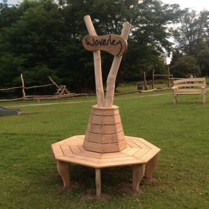 Waverley feature seating circular bench by the wild deck company