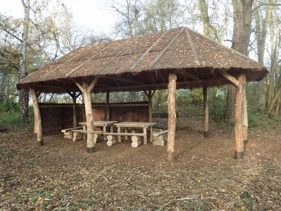 picnic benches and shelter