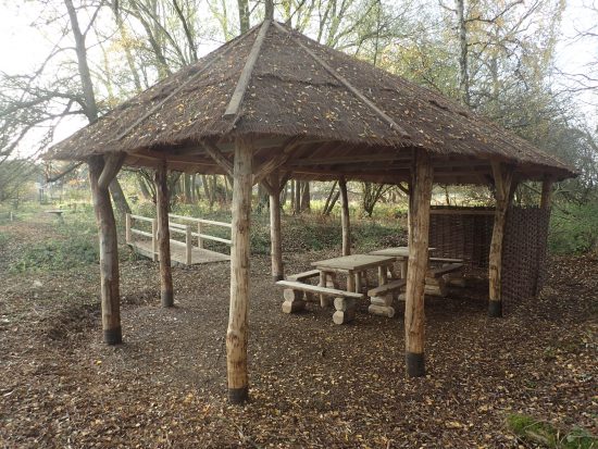 rear of picnic shelter