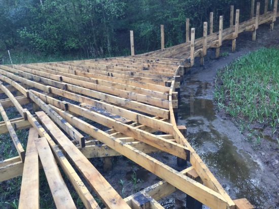 viewing area supports kew wakehurst oak boardwalk wip